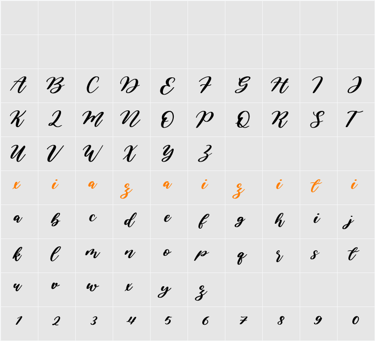 Amarila 字符映射表