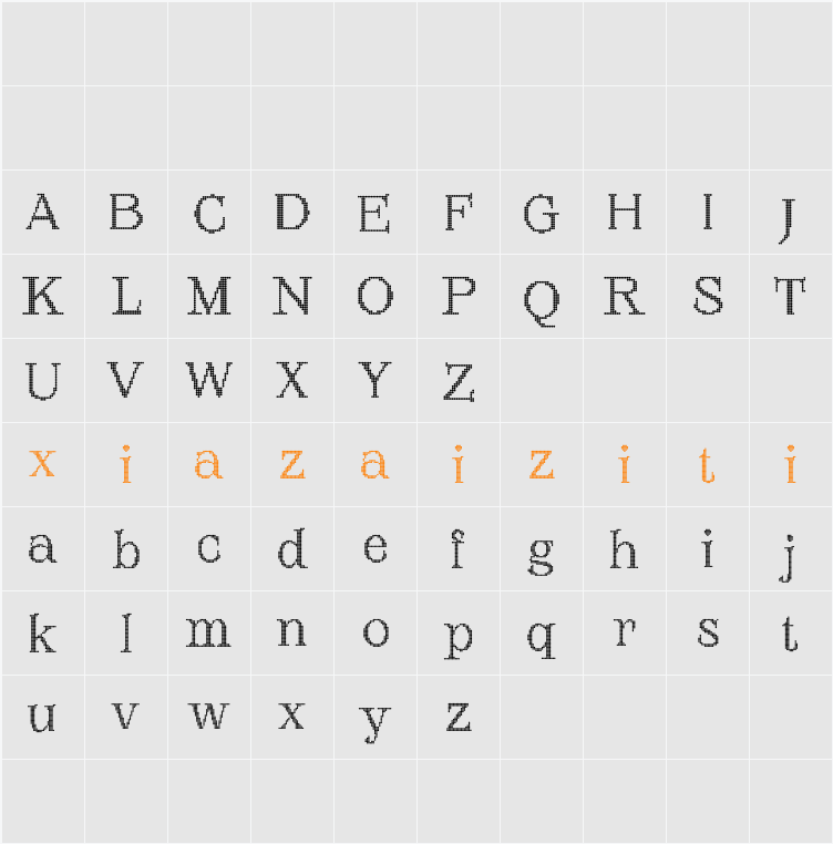 Alfena Disco Demo 字符映射表