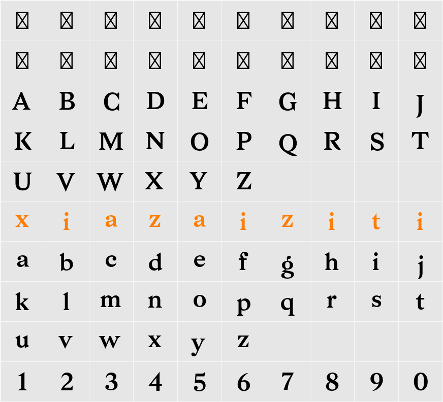 Bagnard 字符映射表