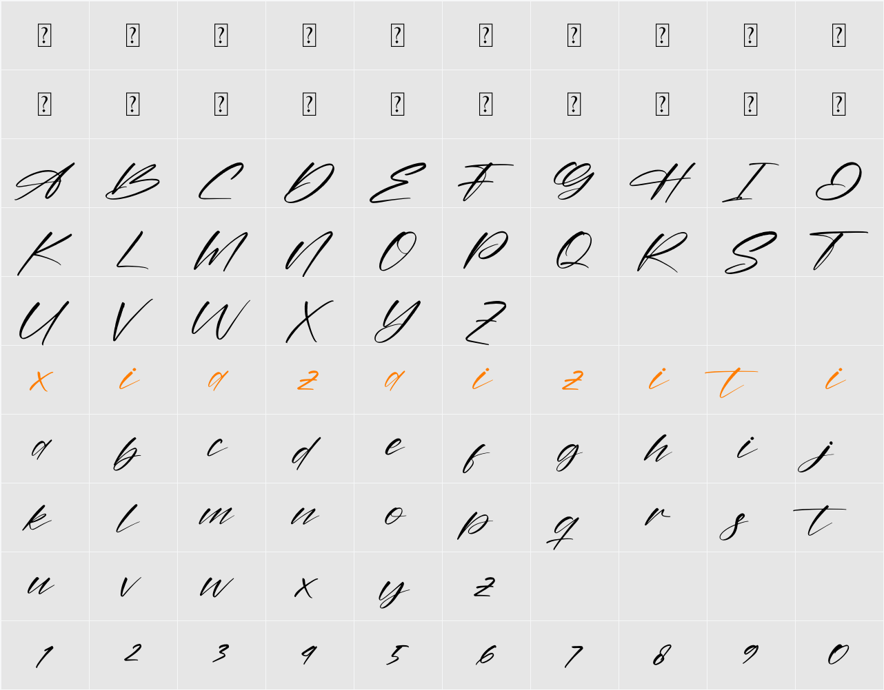 Amstera Balika 字符映射表