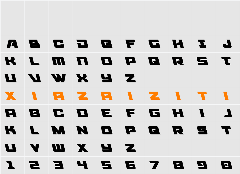 Aircruiser Leftalic 字符映射表