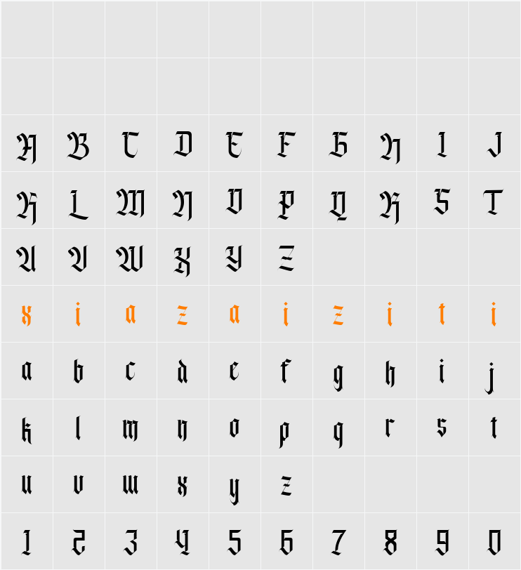 Agise rujdi 字符映射表