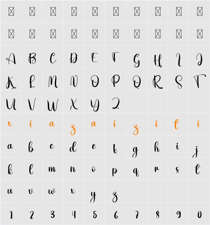 Army 字符映射表