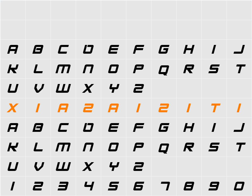 Alien Energy 字符映射表