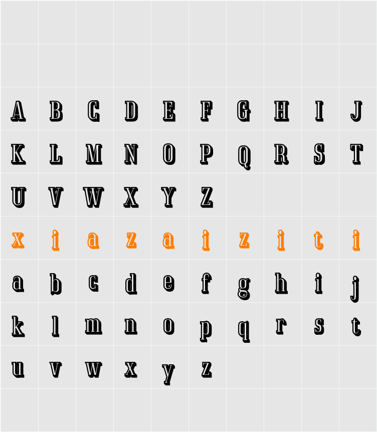 Acelon Extrude Right Demo 字符映射表