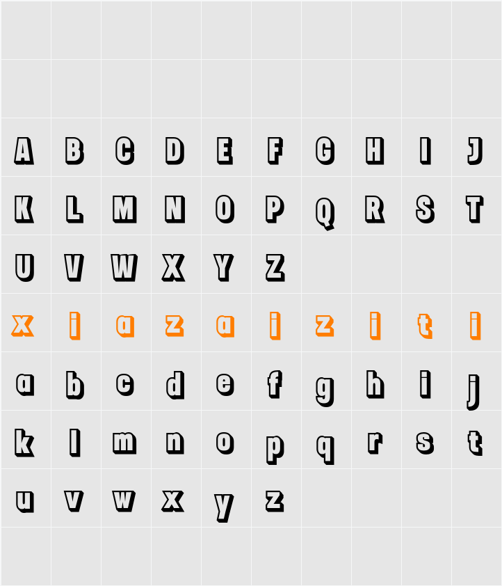 Arnel 3D Demo Extrude Right 字符映射表