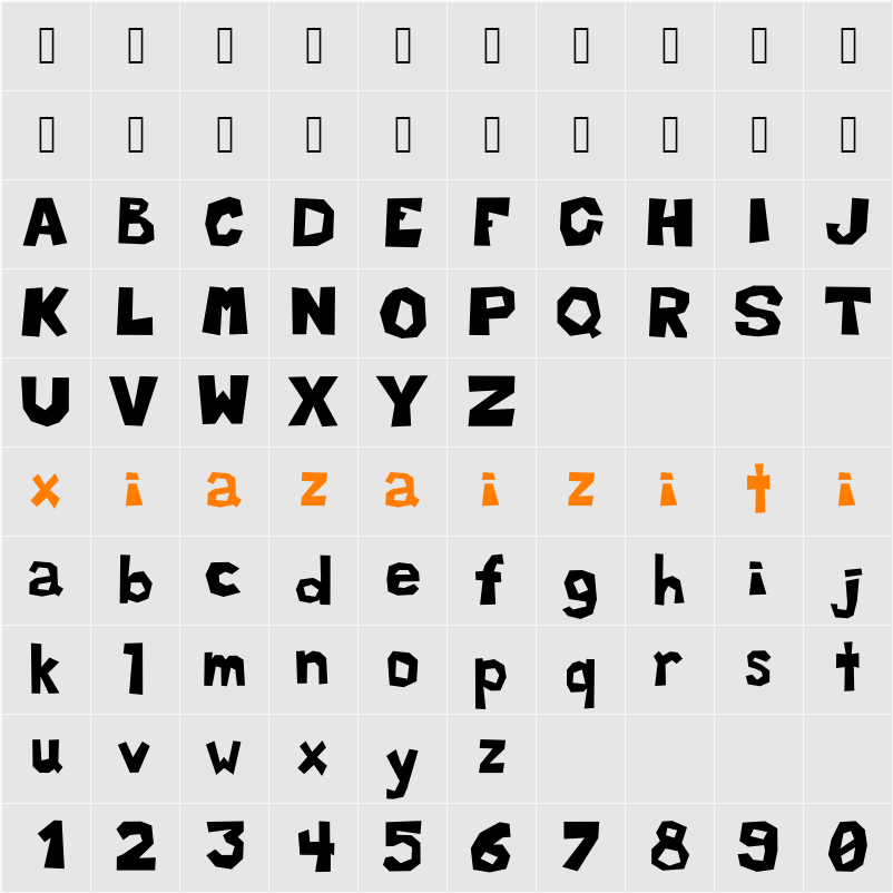 AllegroCartoon 字符映射表