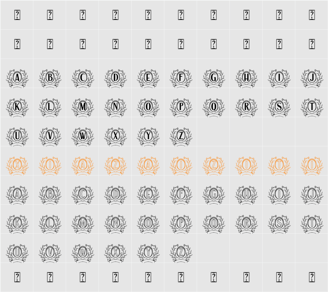 Auro Monogram 字符映射表