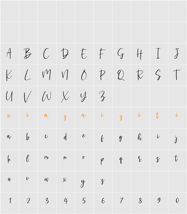 Amarylli Blossom 字符映射表