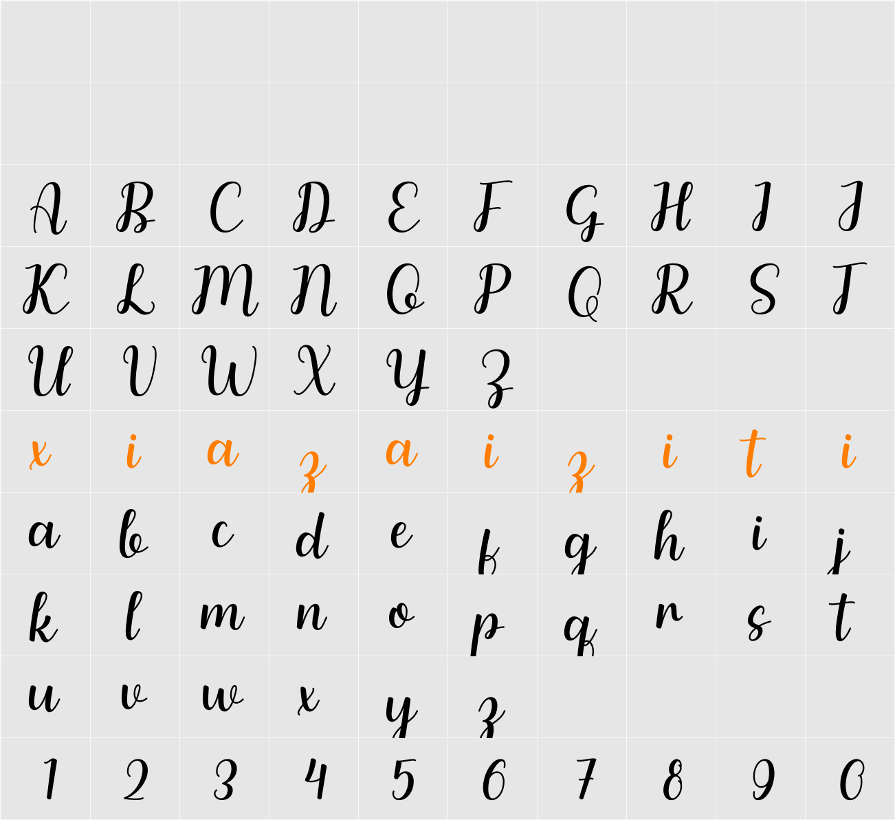 Aliyah 字符映射表