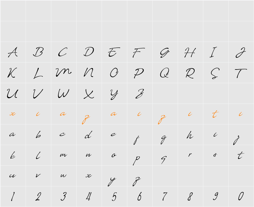 Almairah 01 字符映射表