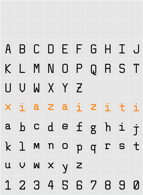 Alt_Mono 字符映射表