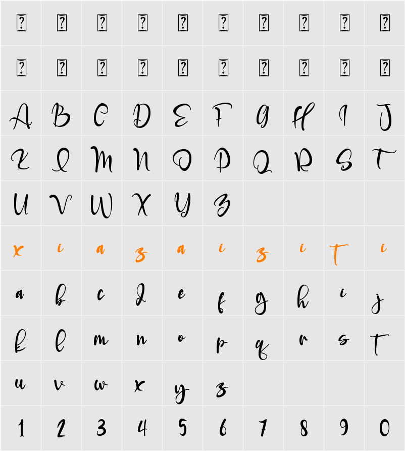 Aguellera 字符映射表