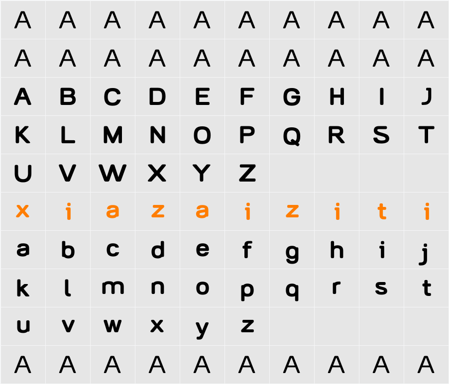 AliciOne Demo 字符映射表