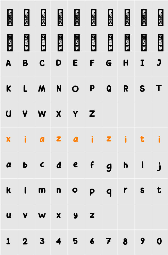 Gleeful Bubble 字符映射表