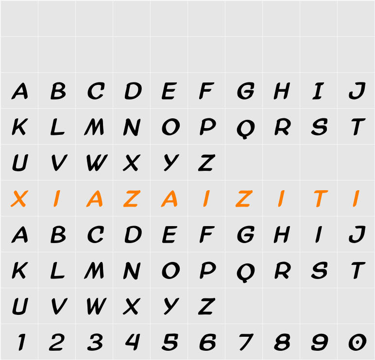 AmazGoDaBold 字符映射表