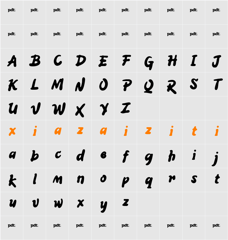 AQREN Personal Blur 字符映射表