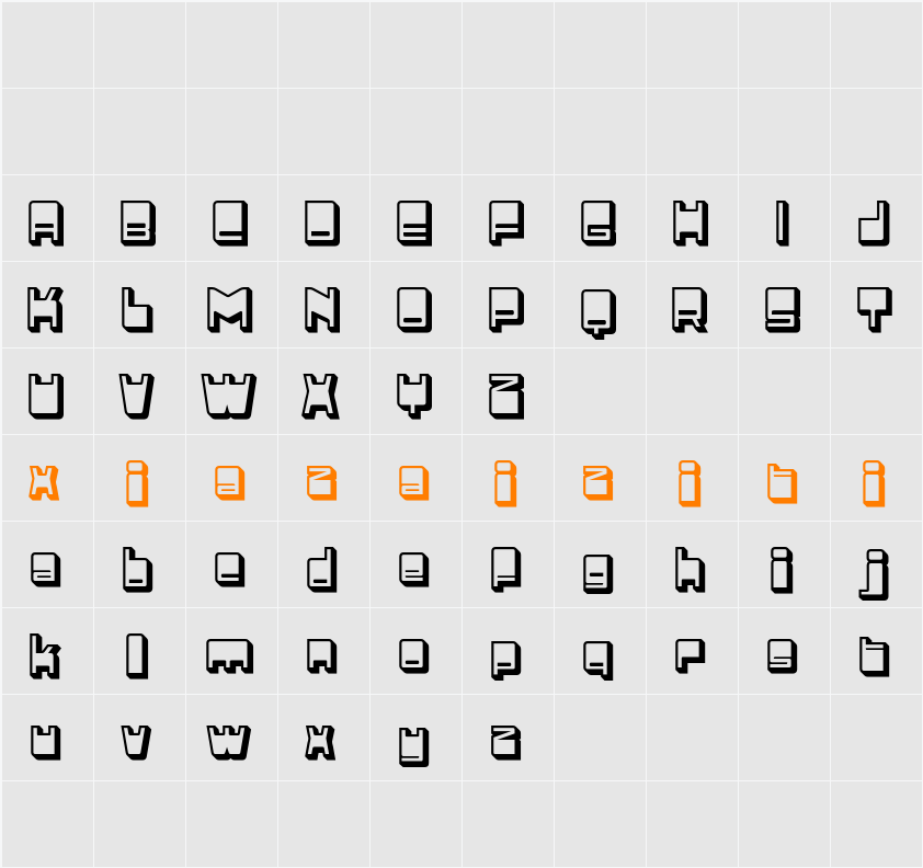 Adfile 3D Demo rudeRight 字符映射表