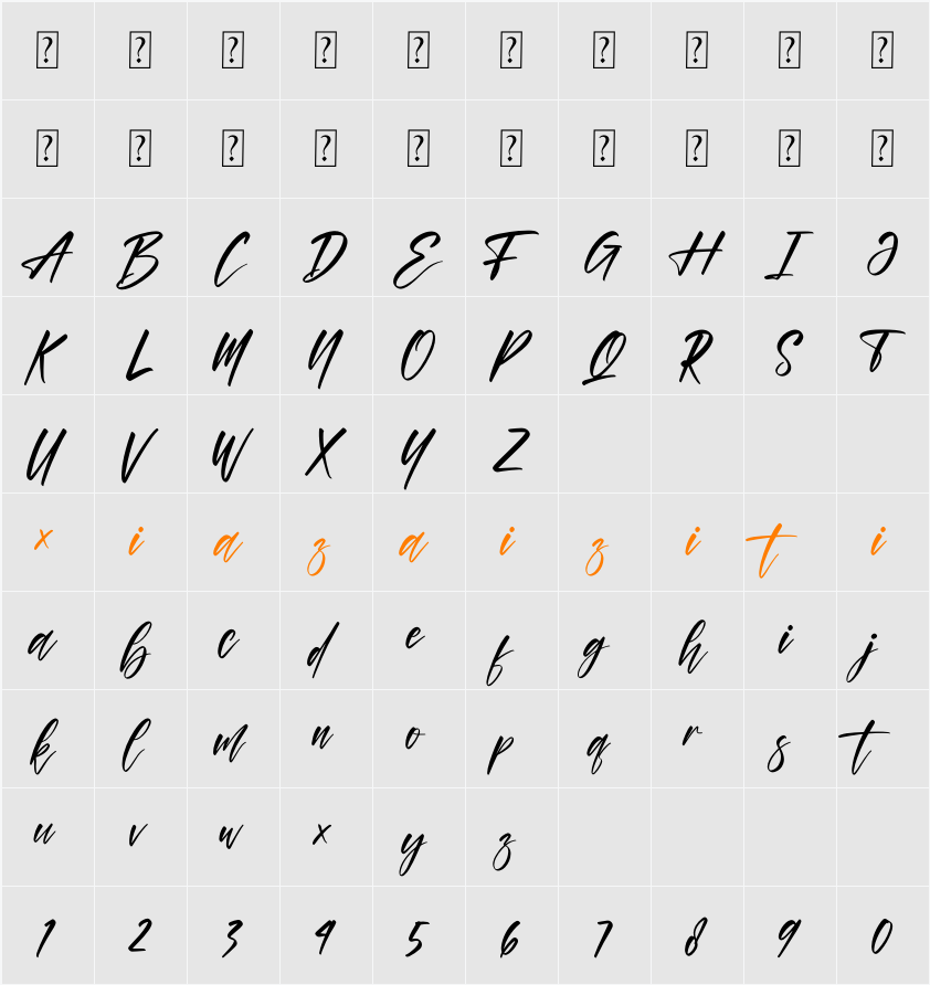 Alisteria 字符映射表