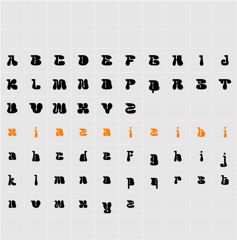 Acaphy Demo 字符映射表