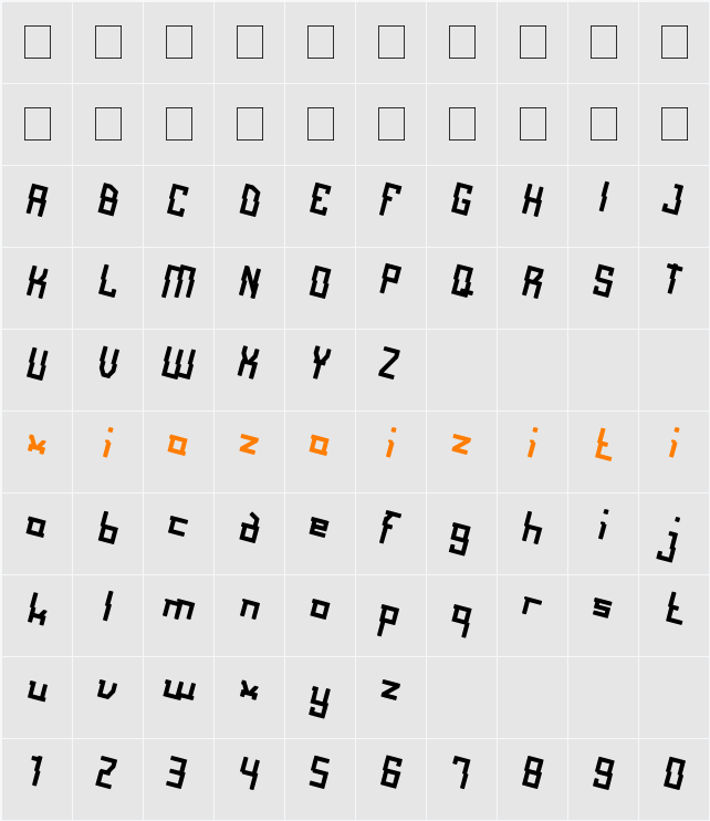 Alot Of Love 字符映射表