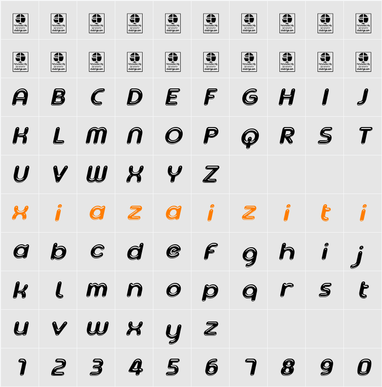 Ageta Chubby Demo 字符映射表