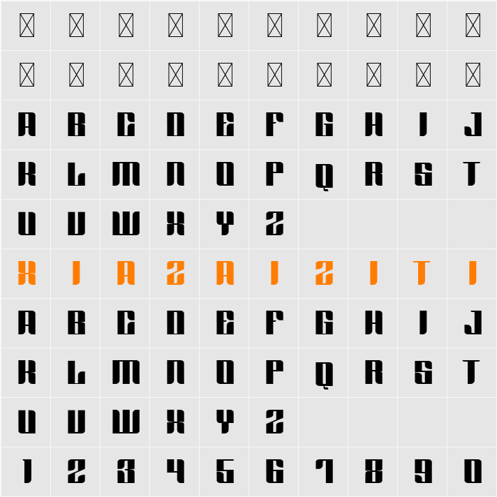 Arlot Demo 字符映射表