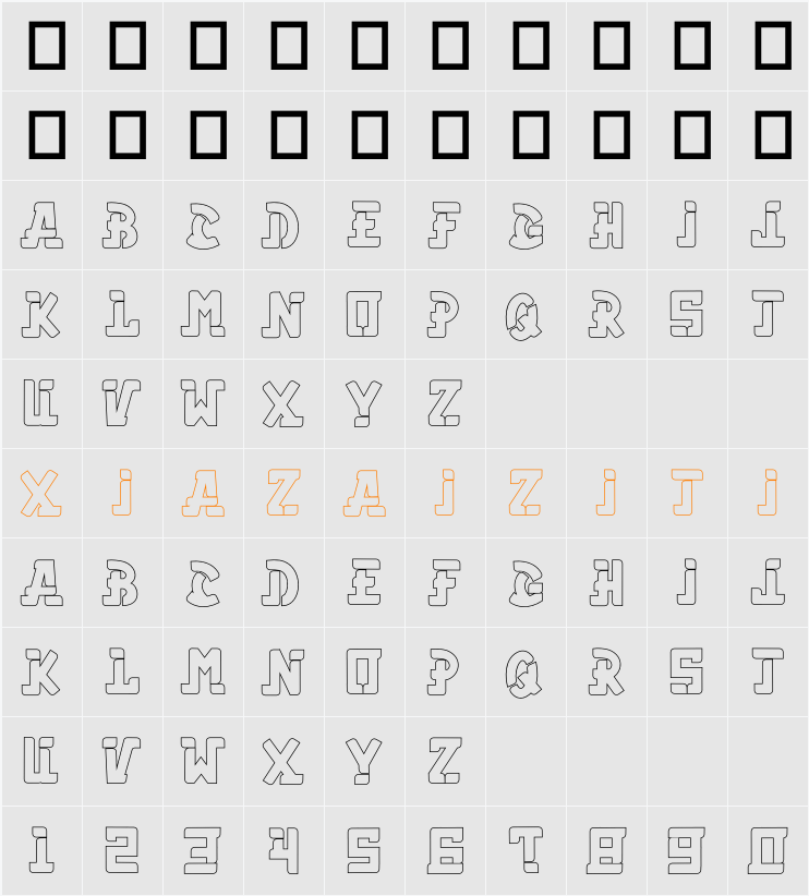 Astro Volta Outline 字符映射表