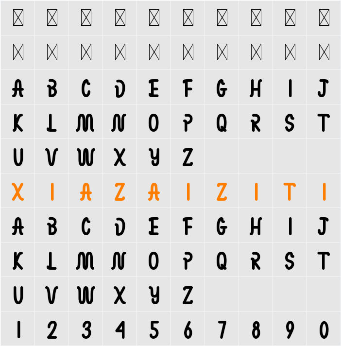 MUSHROM SANS 字符映射表