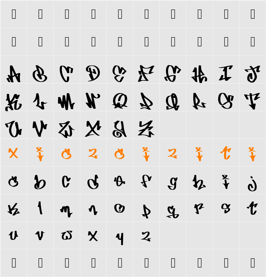 Alivegraff Font 字符映射表