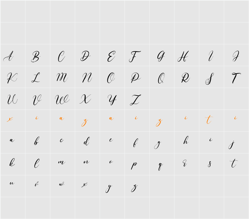 Allisha Croft Free 字符映射表