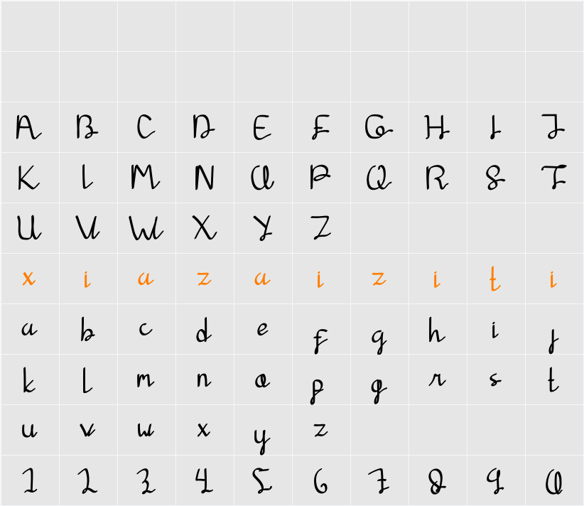 Agamama 字符映射表