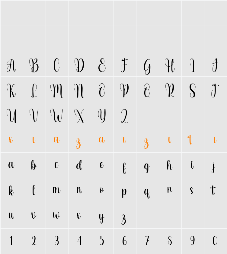 Ametsya 字符映射表