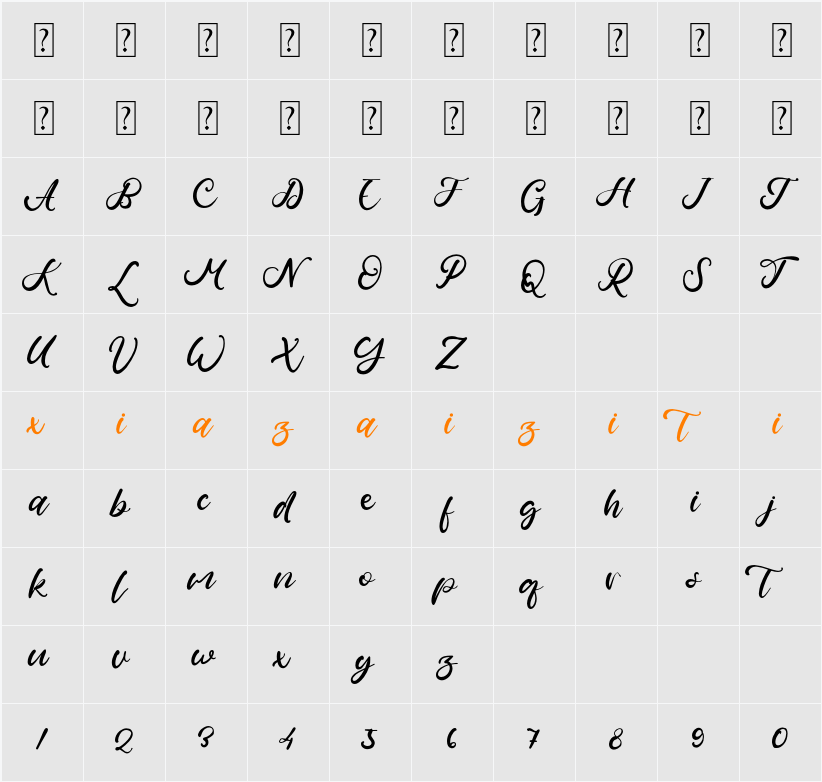 Alcattraz Zone 字符映射表
