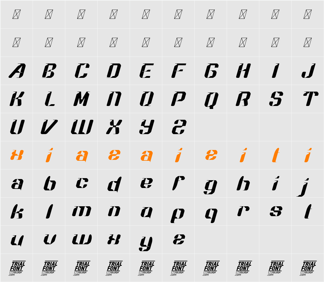 ARCADES RIVALRIES DEMO 字符映射表