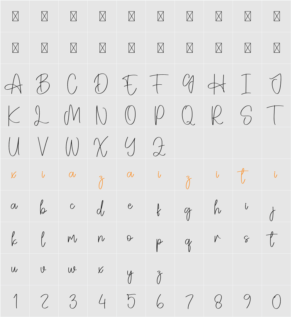 Tropycal 字符映射表