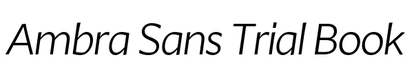 Ambra Sans Trial Book