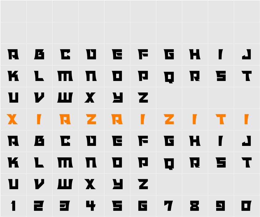 Alien Realities 字符映射表