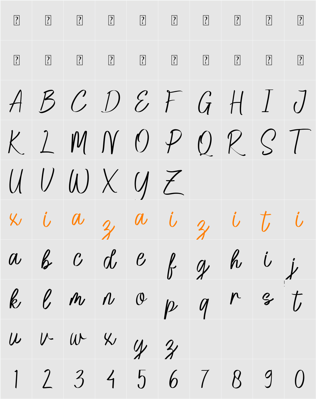 Agia Valley 字符映射表