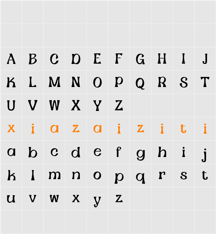 Amigie Demo 字符映射表