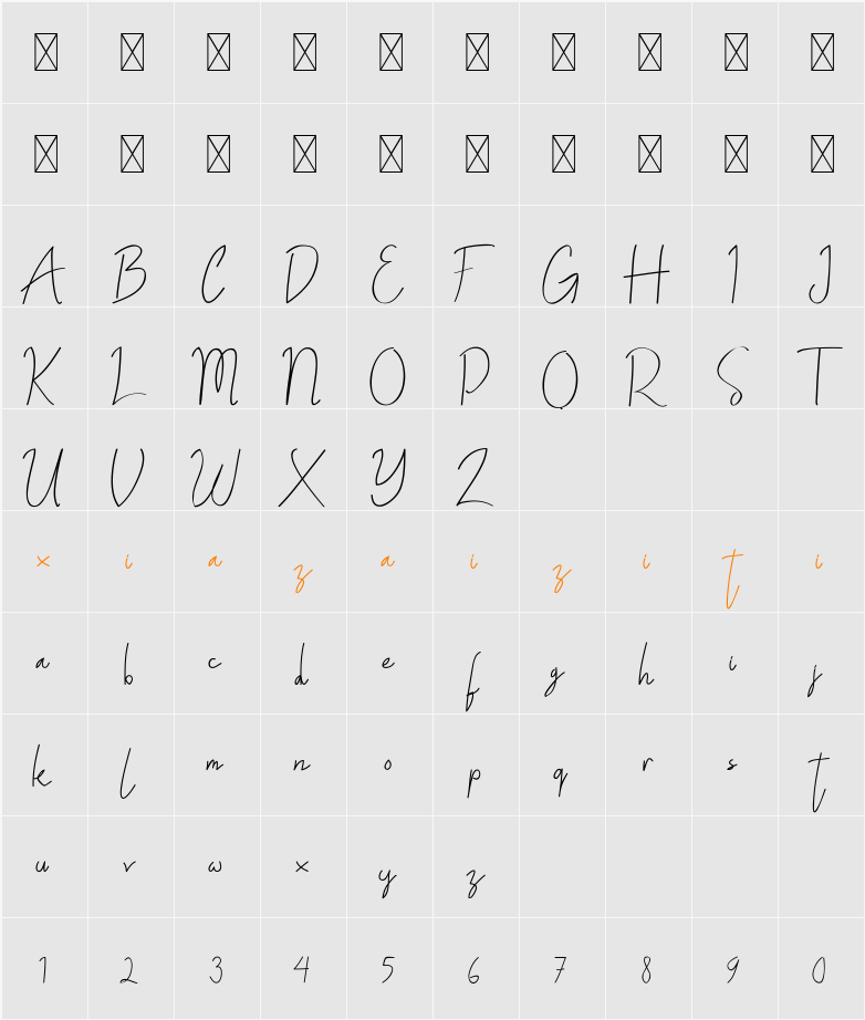 ALDITH Script 字符映射表