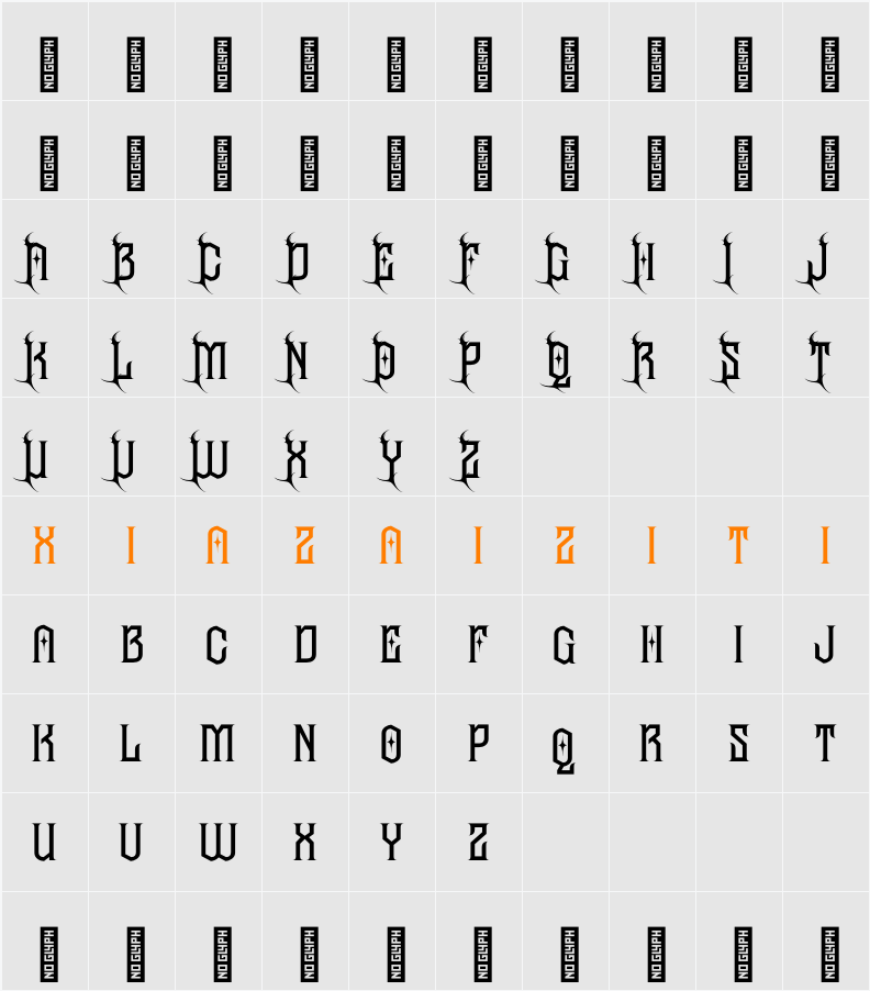Alosay Gothic - Demo Version 字符映射表