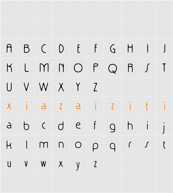 Acelina Vintage Demo Drawn 字符映射表