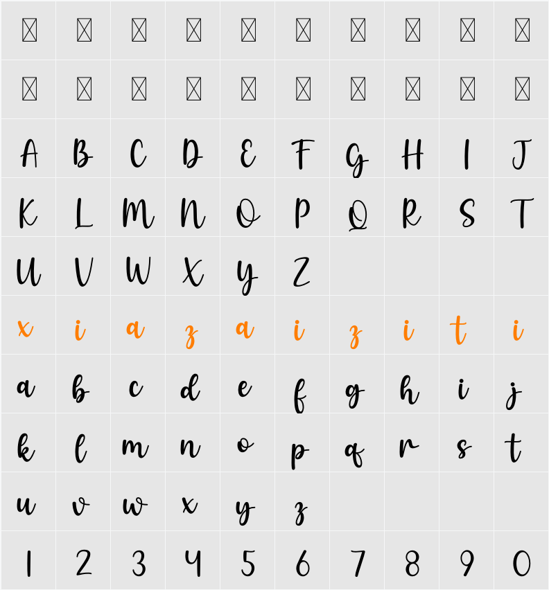 Dreaming 字符映射表