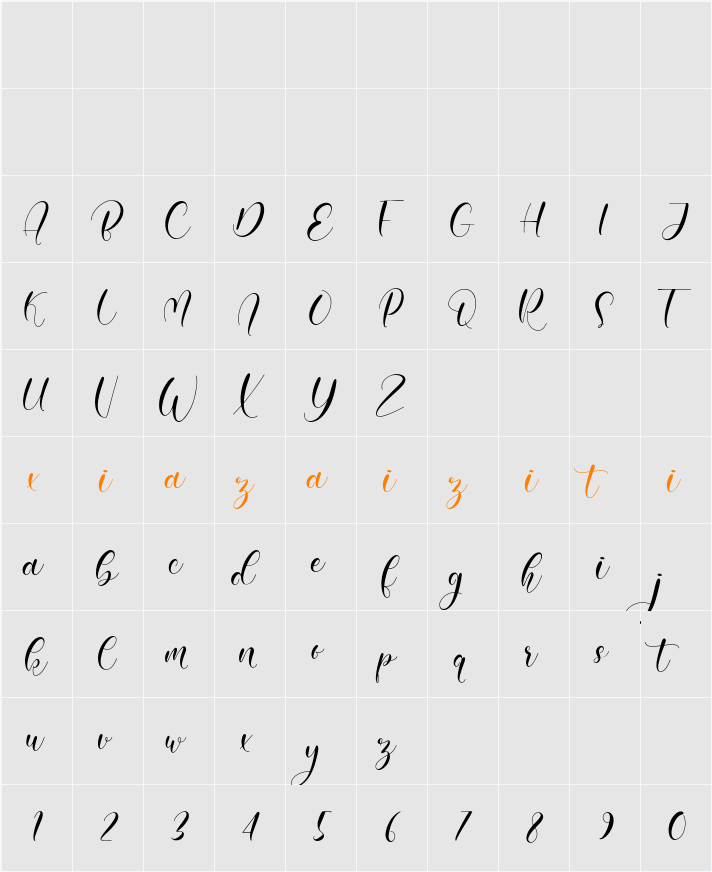 Amiela 字符映射表