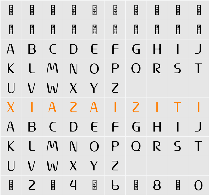 Apestron Trial Version 字符映射表