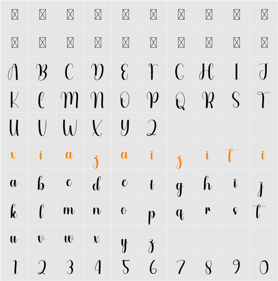 Harrogate 字符映射表