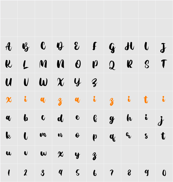 Agil Script 字符映射表