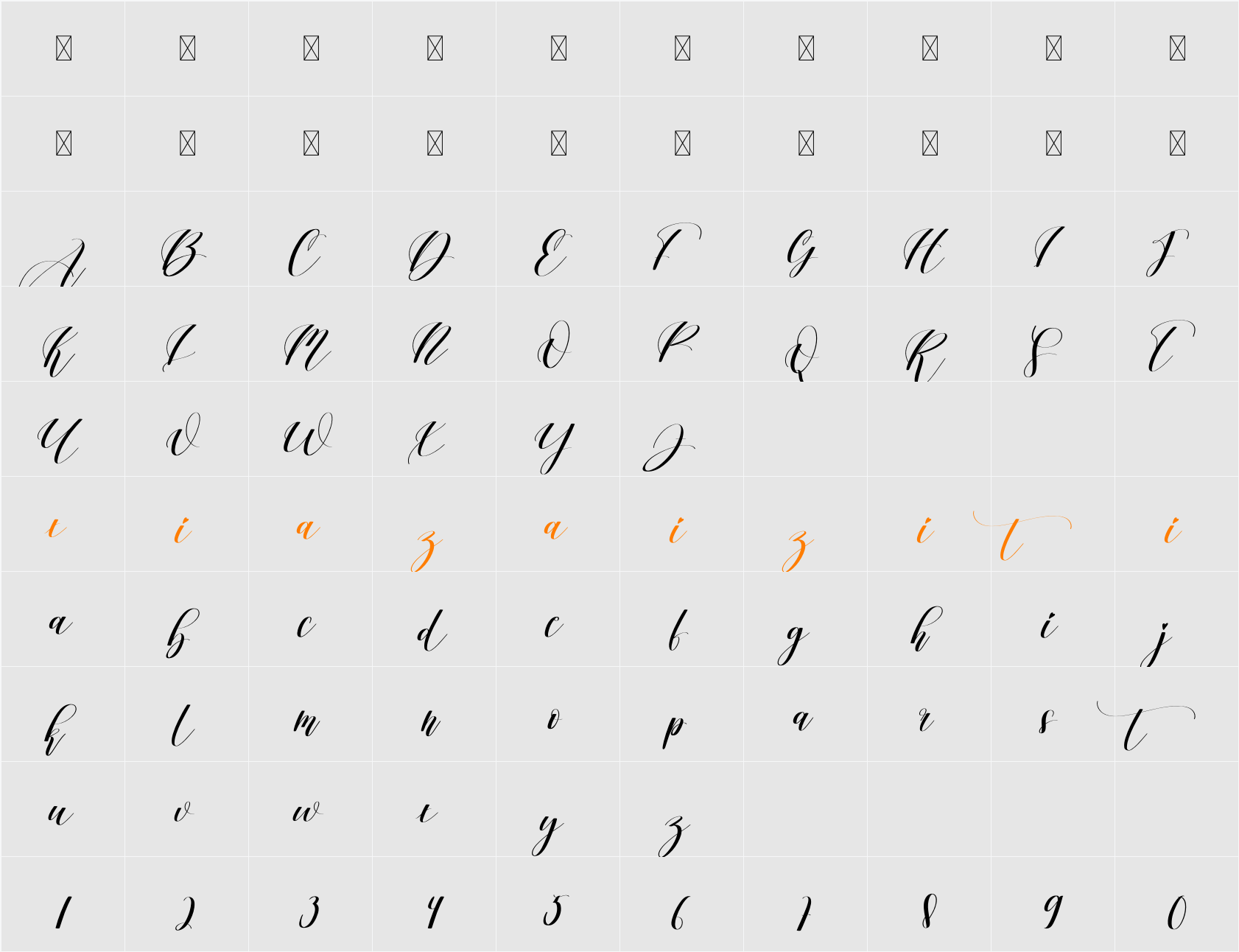 Agatha 字符映射表