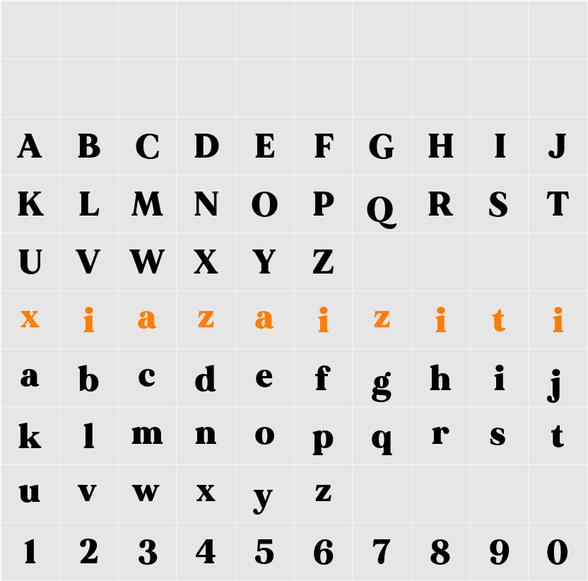 MADE Mirage 字符映射表